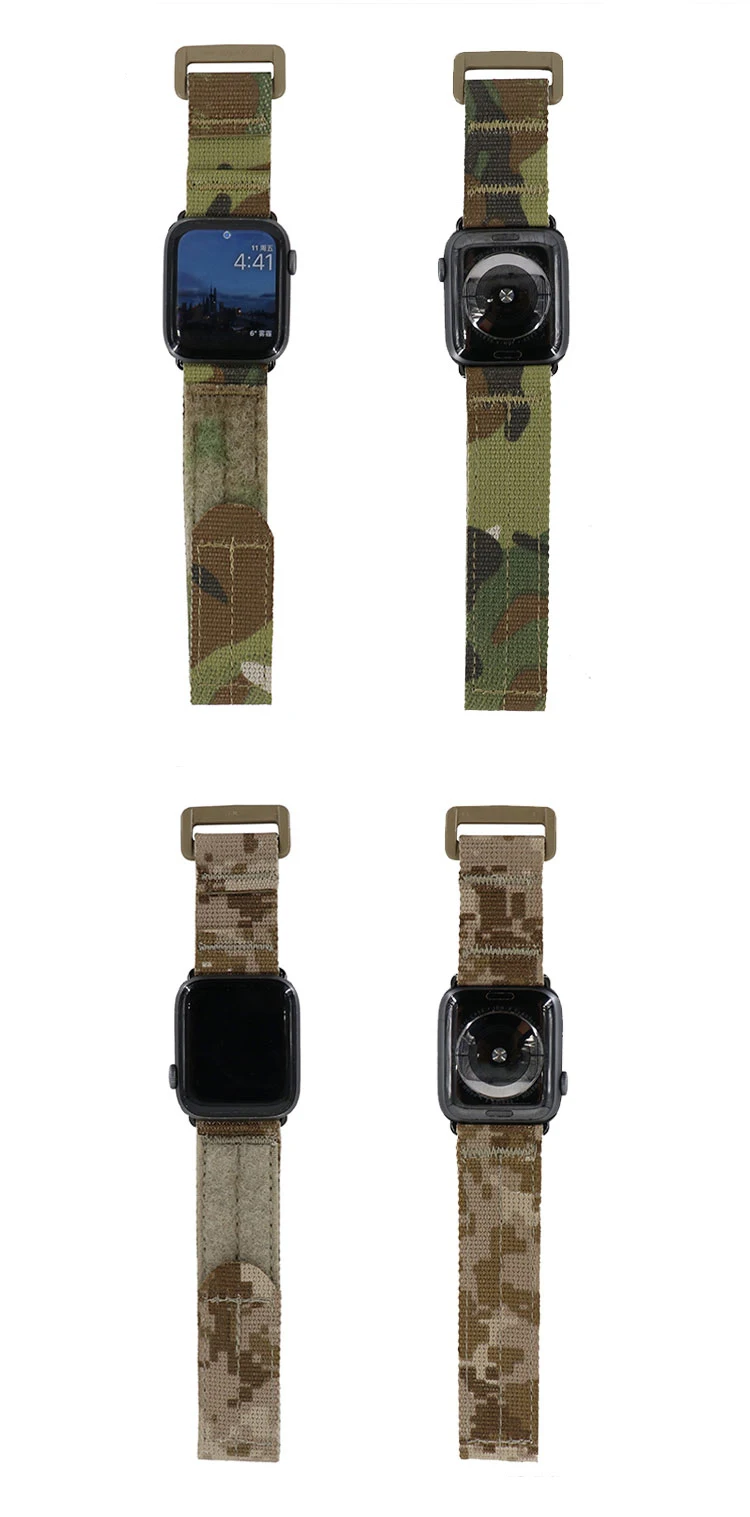 Jagd Taktische 42mm 44mm Camouflage Nylon Armband Armband Zubehör für Apple Watch Ultra – Detail 3