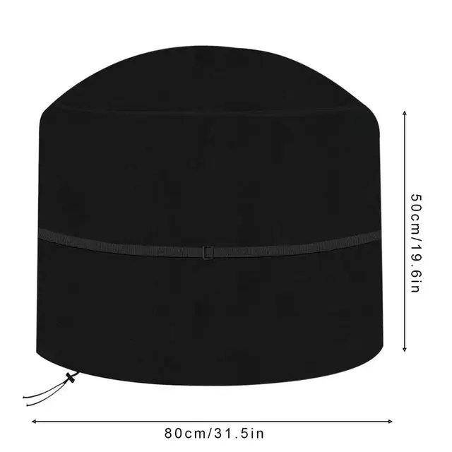 Kerek Tűz Pit Borítója 210D Vízálló Tűzhely Borító Szabadtéri Kandalló Burkolat Időjárás-Rezisztens Fekete Nagy Teherbírású Oxford - Image 6
