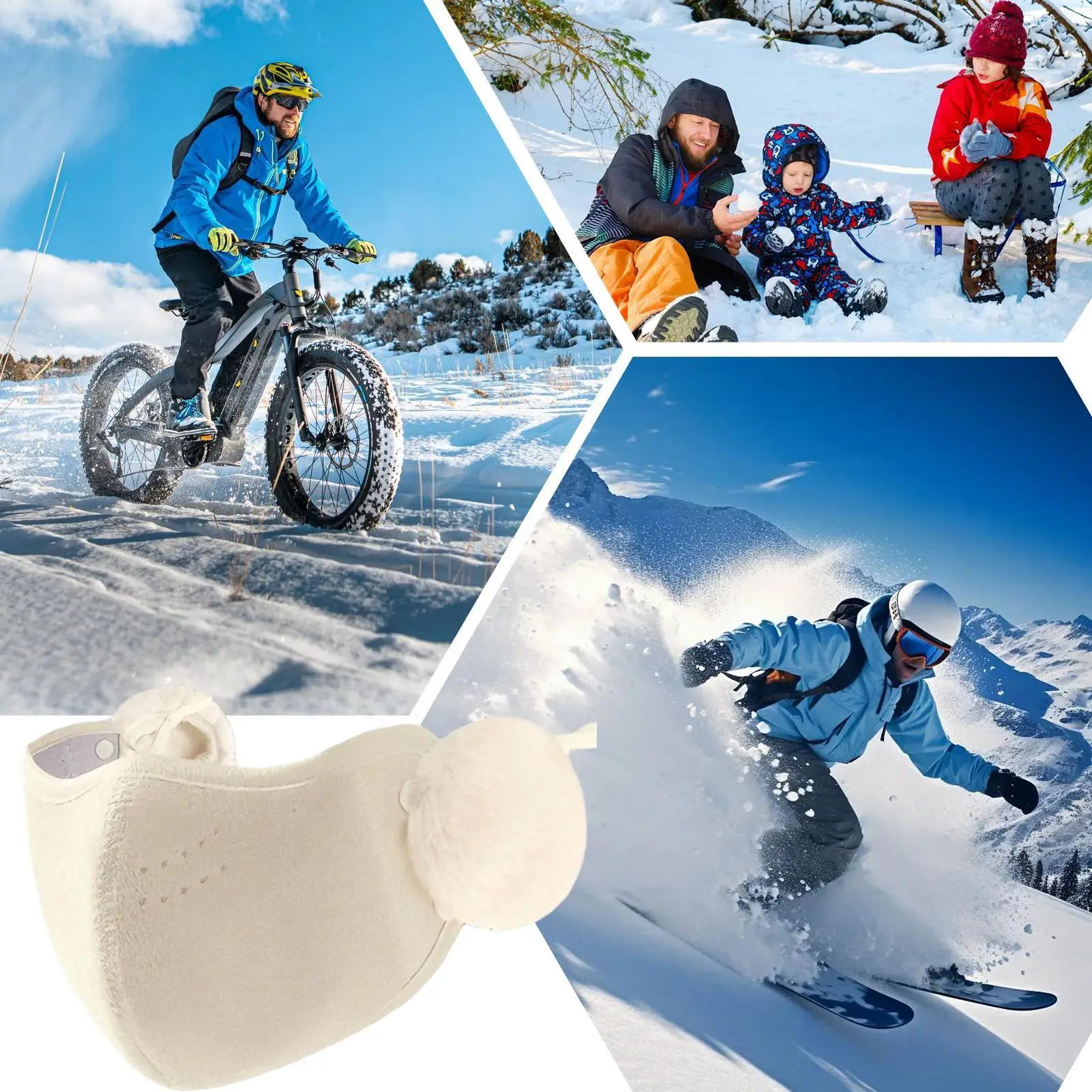 얼굴 입 커버 귀 덮개가 있는 두꺼운 보온 쉴드 스포츠 하이킹 출퇴근 사이클링 여성 겨울 야외 스키용