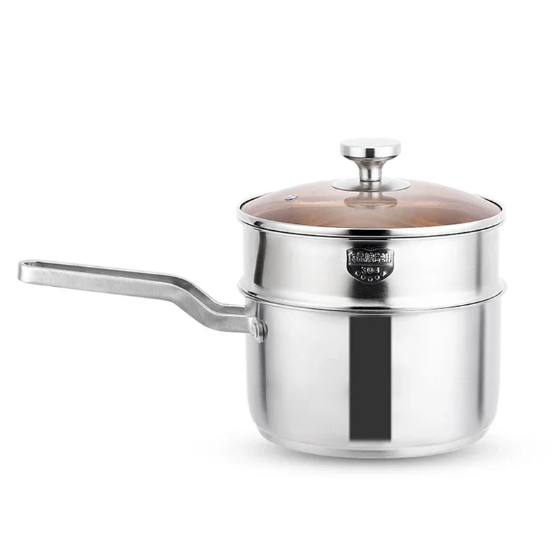 304 stainless steel cooking milk pot household office worker student cooking hot milk steaming pot induction cooker gas stove