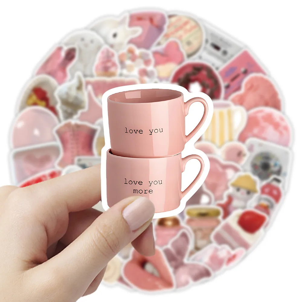Pastel Pink Aesthetic Stickers - Dreamy Decor for Journals, Phone Cases & Water Bottles