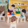 Miniature Furniture Supermarket Rack Display Cabinet 1:12 Dollhouse Refrigerator Cashier Mini Building Block Table Kitchen Toy 4