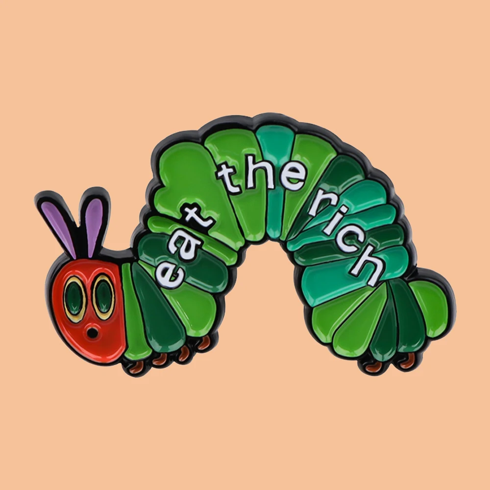 Eat The Rich Enamel Lapel Pin – Bold Accessory for Hats, Clothes, Backpacks & More