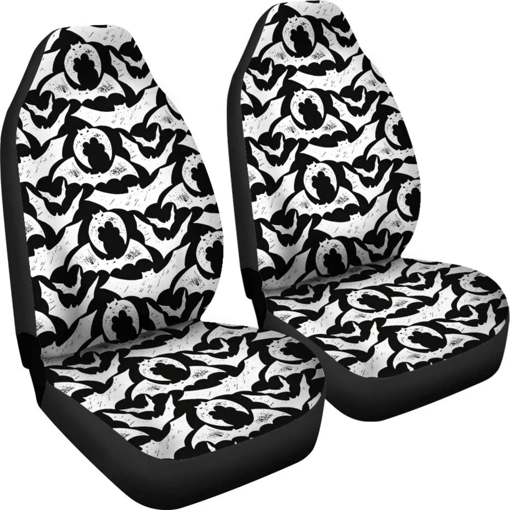 

CHICKYSHIRT Colorful Abstract Pattern Bats Symbols Black Universal Fit Front Car Seat Covers, Auto Seat Covers Set of 2, Fit Mos