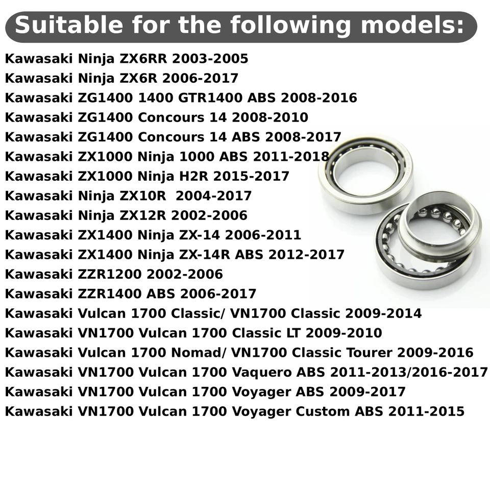 ステアリングステムベアリングヘッドパイプkawasaki ZR750 Z750S Z750