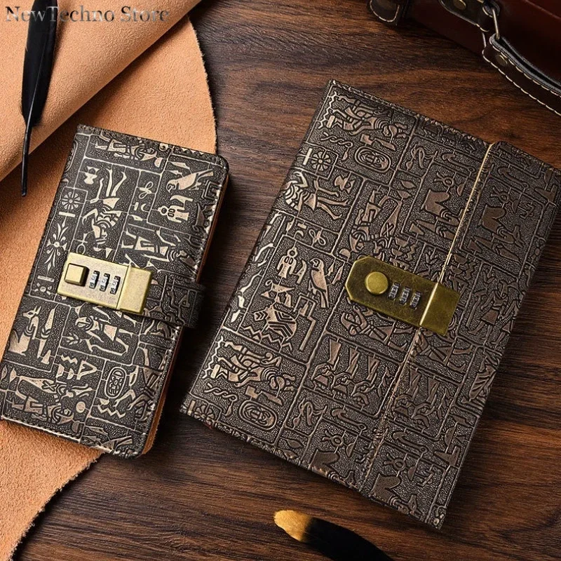 

A6/A5/B5 Vintage Notebook With Lock Retro Leather Diary Journal Notebook Sketchbook Stationery School Office Supplies Note Book