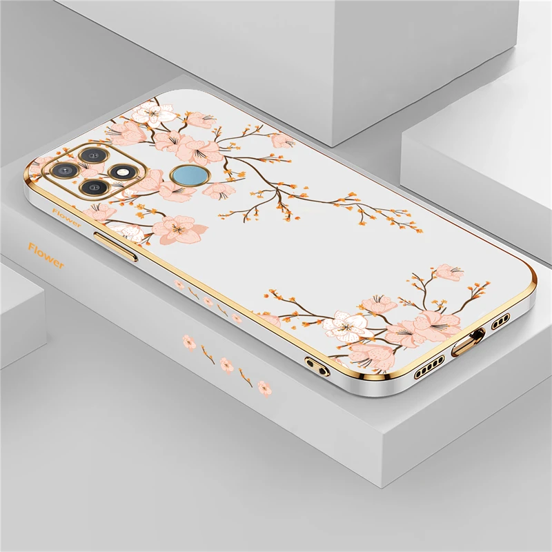 Floral Silicone Plating Cover – Elegant Soft Case Sleeve