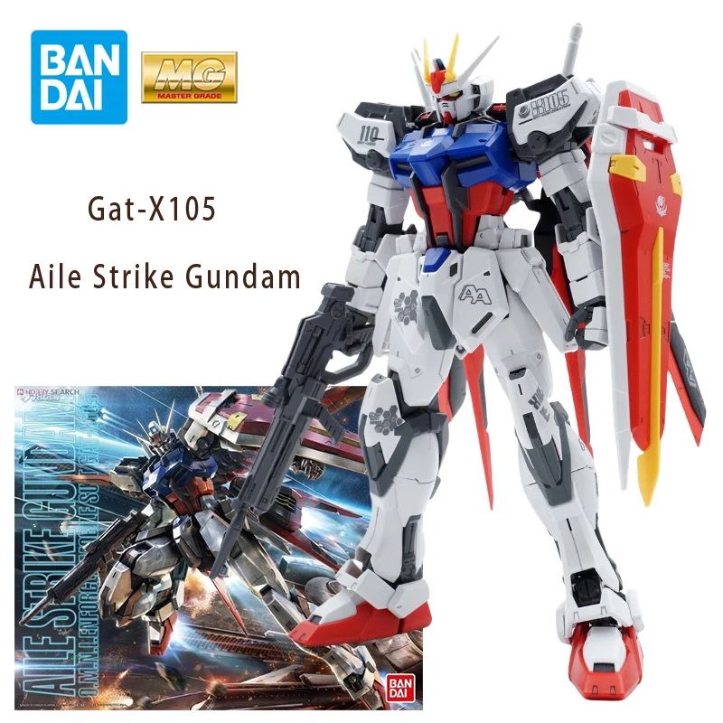 

Набор моделей Bandai Gundam MG 1/144 GAT-X105 Aile Strike Gundam, фигурки героев аниме, мобильный костюм, модель Gunpla, игрушка для мальчиков, подарки