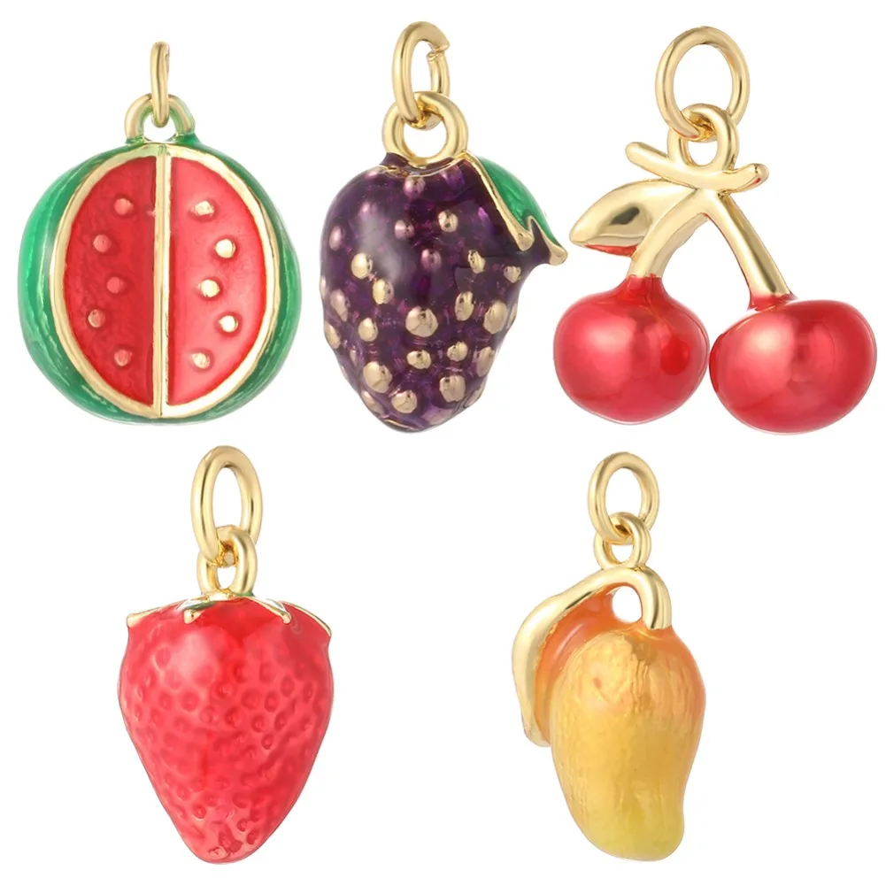 Cute-Mango-Strawberry-Cherry-Grape-Watermelon-Charms-for-Jewelry-Making ...
