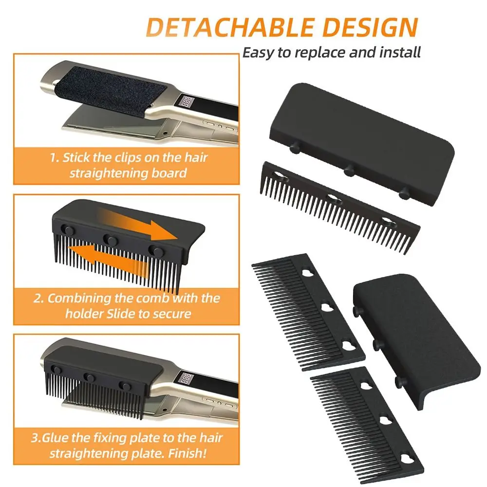 Flat Iron Comb Attachment Hair Straightener Comb Reusable Grip Comb Clip On Disassemble Washable Nimble Comb Hair Styling Tool