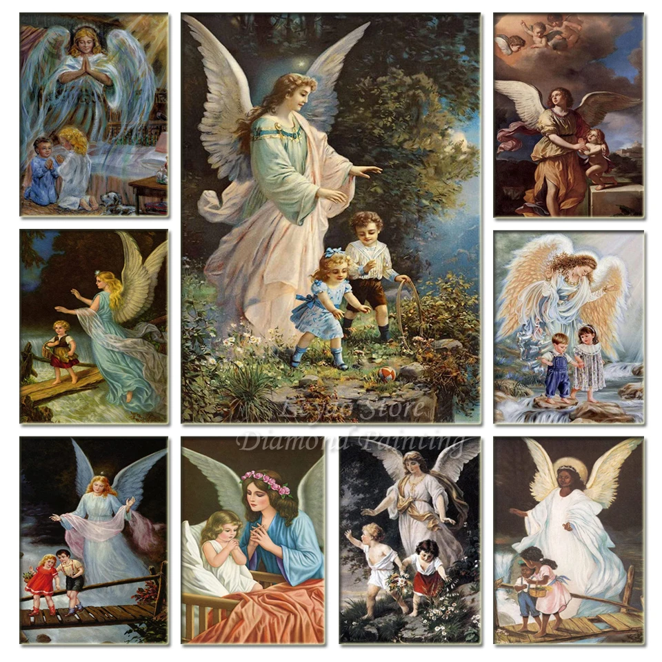 Diamond Painting Baby Pictures Rhinestones Full Square Diamond Embroidery  Guardian Angel Diamond Mosaic Home Decor Gfit - Diamond Painting Cross  Stitch - AliExpress