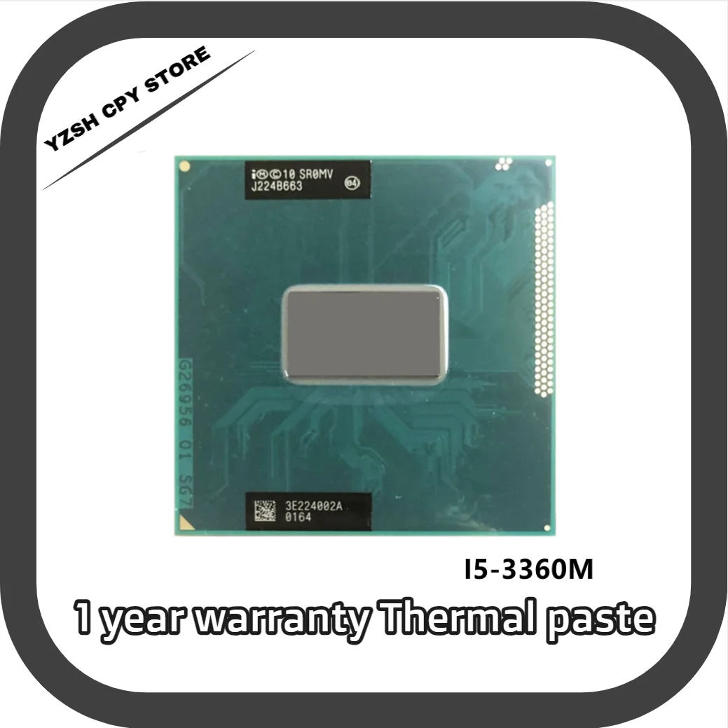 

Intel Core i5-3360M i5 3360M SR0MV 2.8 GHz Dual-Core Quad-Thread CPU Processor 3M 35W Socket G2 / rPGA988B