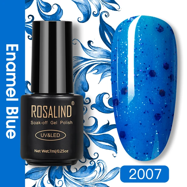 ROSALIND Nail Gel Polish Glitter Series Gel Varnishes All For Manicure Soak Off UV Lamp Nails Art Semi Permanent Gel Polish RA2007
