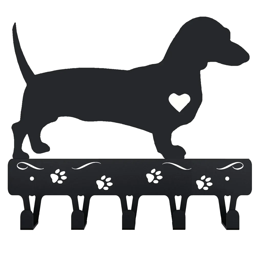 Wall-Mounted Iron Crafts Key Rack and Dog Leash Hanger - 9-Inch Wide Metal Wall Art Hook for Hanging Keys and Leashes 5