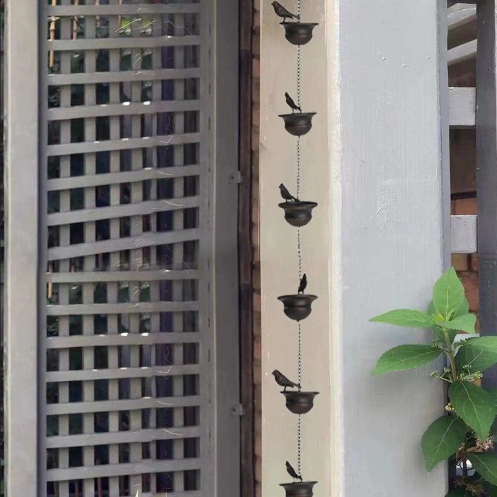 Bird Rain Chains for Gutters Yard Gazebos Decorative Replacement Downspouts Cup Rain Chain Divert Water Roofs Awnings Sheds