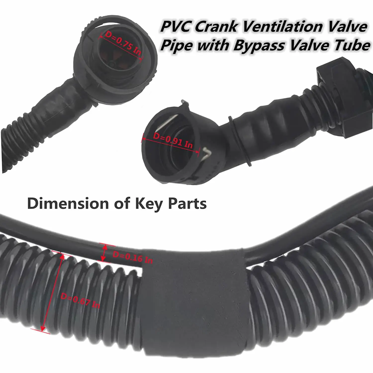 25193343 Positive Crank Ventilation PCV Valve Hose with Bypass Valve Tube fits 2011- Chevrolet Cruze Sonic Trax Buick Encore