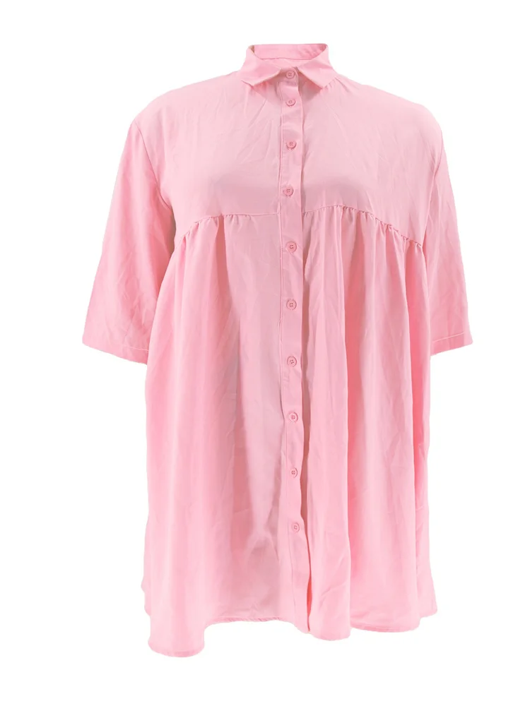 Wmstar Plus Size Dresses for Women Casual Loosse Solid Elegant Holiday Summer Clothes Mini Dresses Wholesale Dropshipping 2025