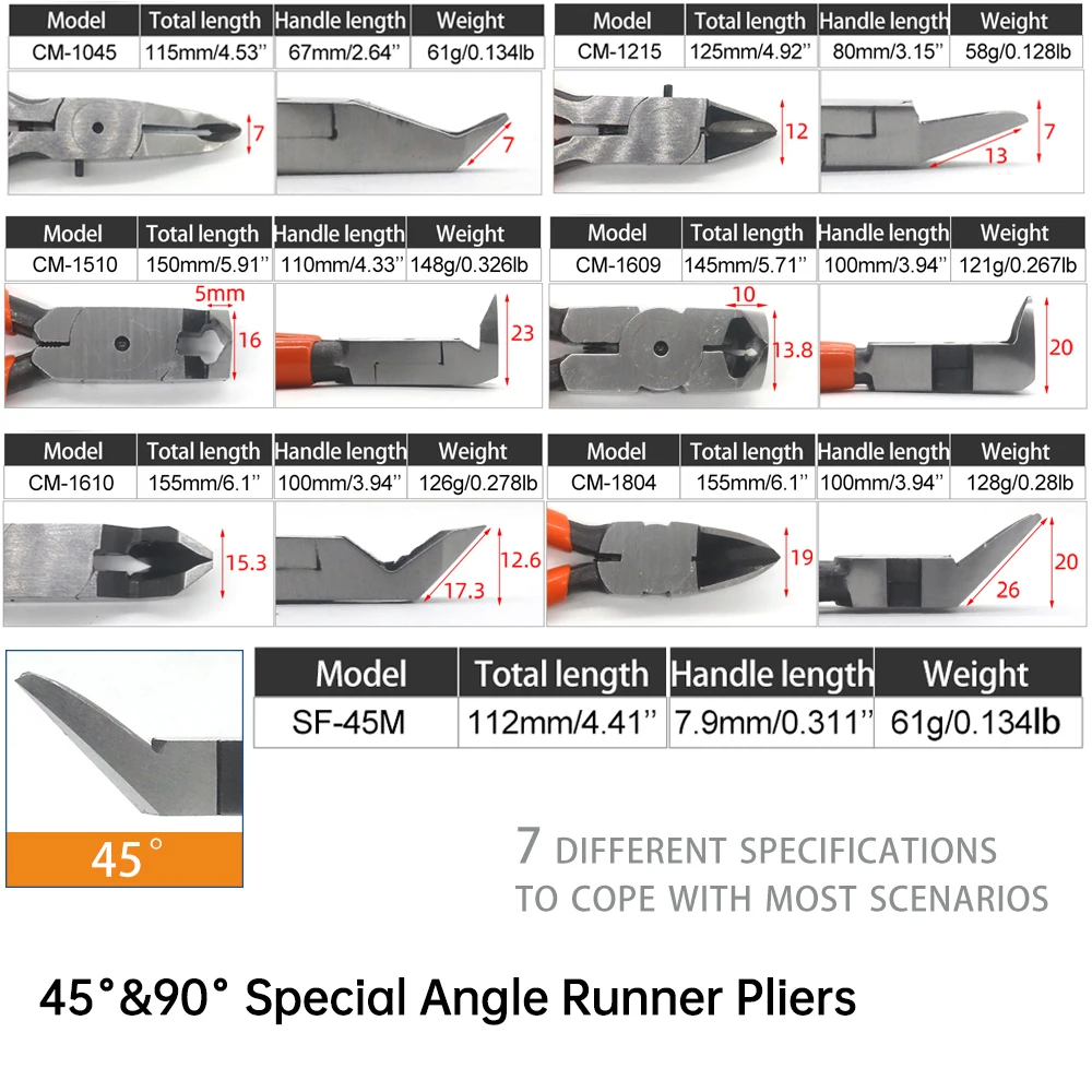 45&deg;/90&deg; Special Angle Runner Pliers Multifunctional Tool for PCB Pins Model Making Wire Cutting and Stripping Universal Pliers Hand Tools