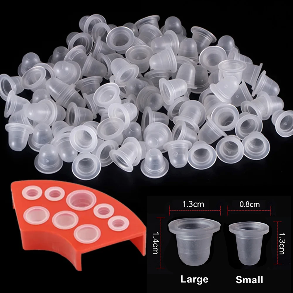 Disposable Silicone Tattoo Ink Cup Caps 1000/500/100pcs Pigment Holder Container Tattoo Ink Caps Holder Accessories
