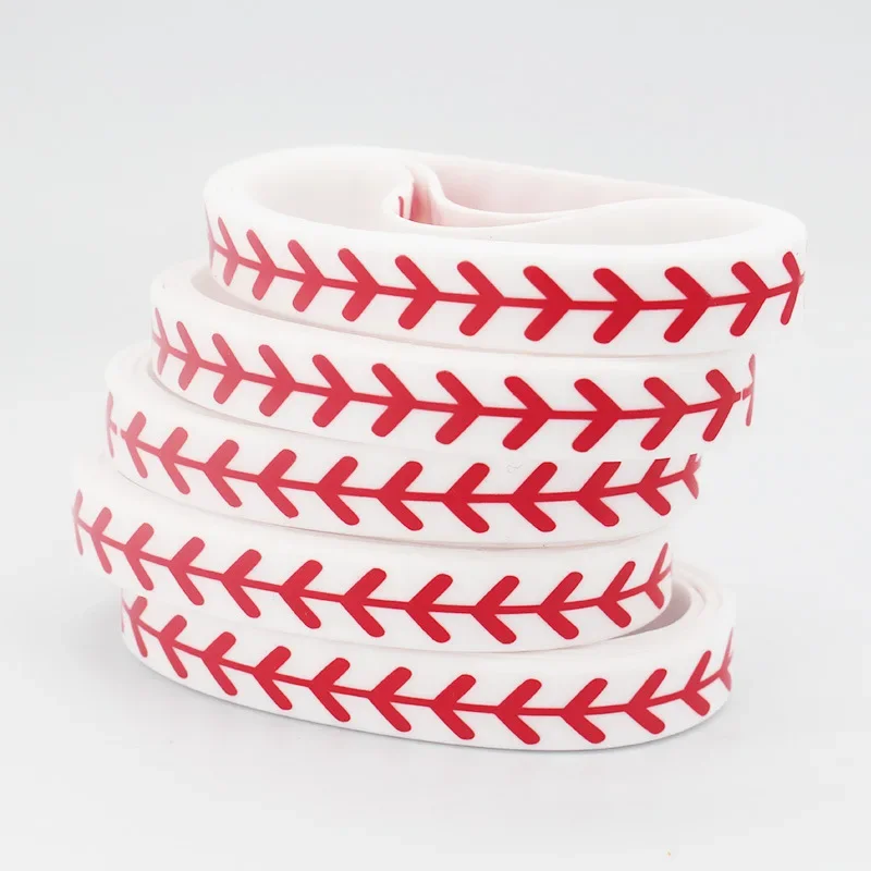 20PCS Softball Silicone Bracelet Sports Rubber Band Men Women Silicone Baseball Sports Bracelets Fashion Accessories