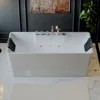 67" x 31.5" Freestanding Whirlpool Tub, 560W Stand Alone Jetted Bathtub, 70 Gallons, Rectangle,Ideal for Big-Boned or Busty 4