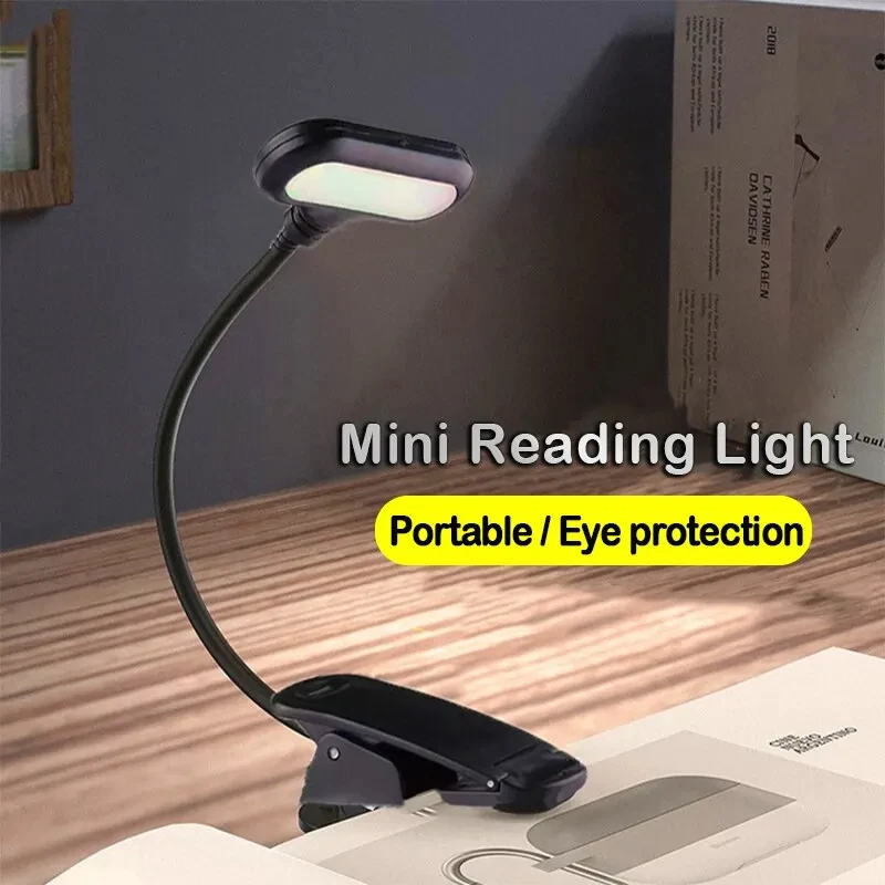 Portable Adjustable LED Clip-On Desk Lamp - Flexible Battery-Powered Reading and Study Light