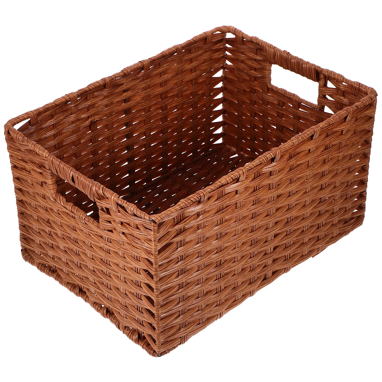

Imitation Rattan Hand Woven Basket Desktop Finishing Basket Woven Storage Basket