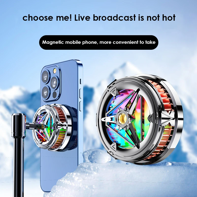 

RYRA Magnetic Cooling Fans Silent Cooler Cell Phone Cooler Cell Gaming Radiator For IPhone Samsung Xiaomi HUAWEI Oneplus OPPO