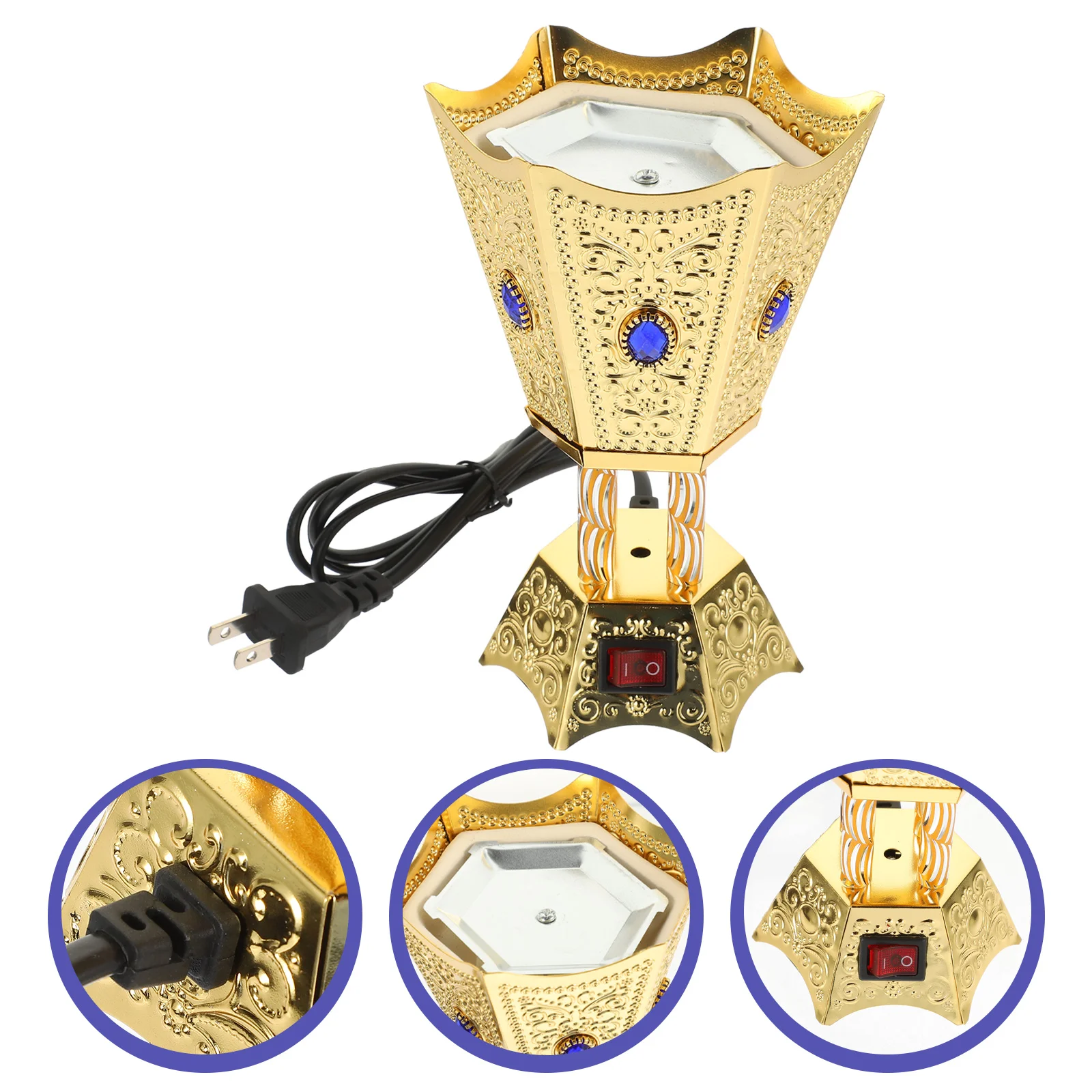 

Eid Mubarak Incense Burner Holder Electric Middle East Style Vintage Arab Ramadan Mubarak Incense Holders Decorative Incense