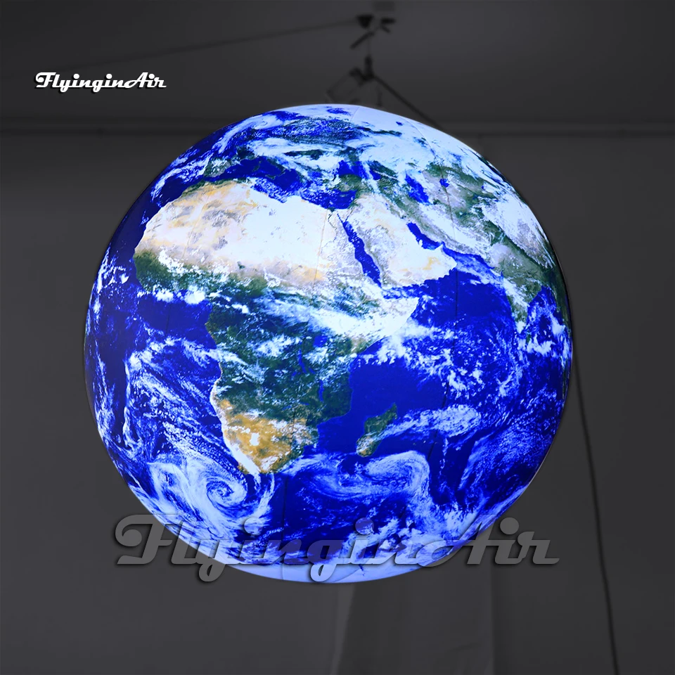 Large Led Inflatable Earth Balloon Blue Planet Hanging/ground Air Blow
