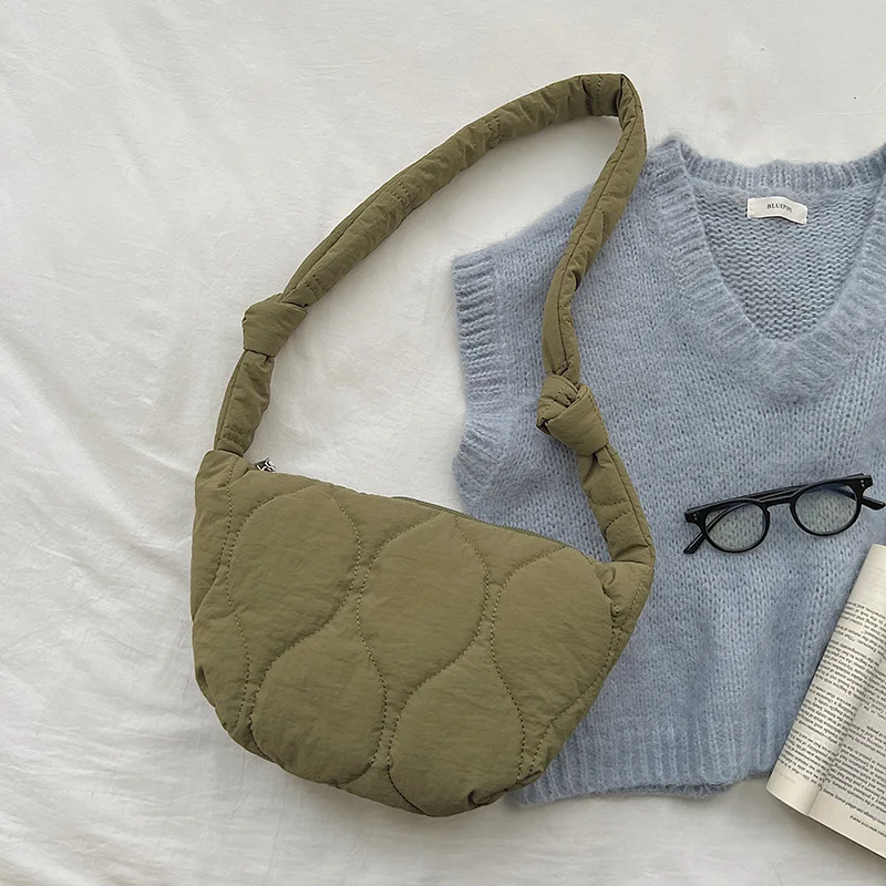 

Модная повседневная сумка через плечо, однотонная нейлоновая Высококачественная сумка-мессенджер с вышивкой