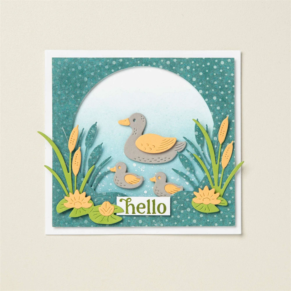 Metal Cutting Dies/Clear Stamp Charming Duck Pond Happy Birthday DIY Crafts Card Album Making Scrapbooking Stencil New ST03