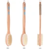 2024 Exfoliating Wooden Body Massage Shower Brush Natural Bristle Bath Brush SPA Woman Man Skin Care Dry Body Brush Long Handle 1