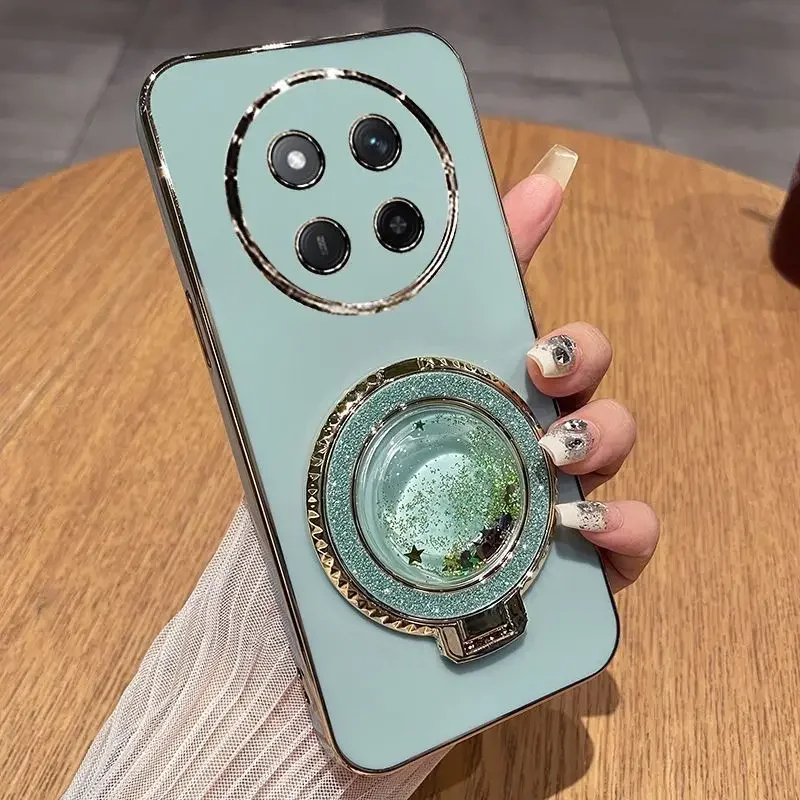 Fashionable Galvanized Quicksand Bracket Phone Case