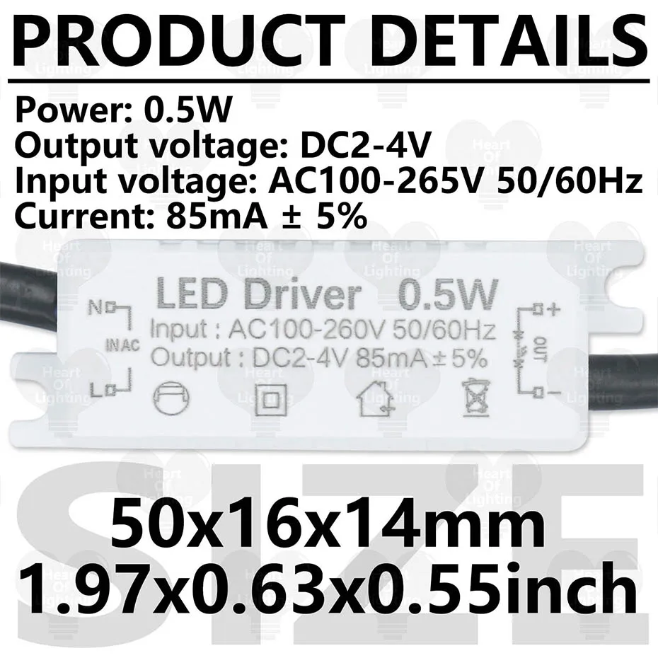 LED Elektronischer Transformator LED Controller Netzteil LED-Treiber 110V 220V bis DC3V 85mA Niederspannung für Lampenperle LED-Filament – Detail 2