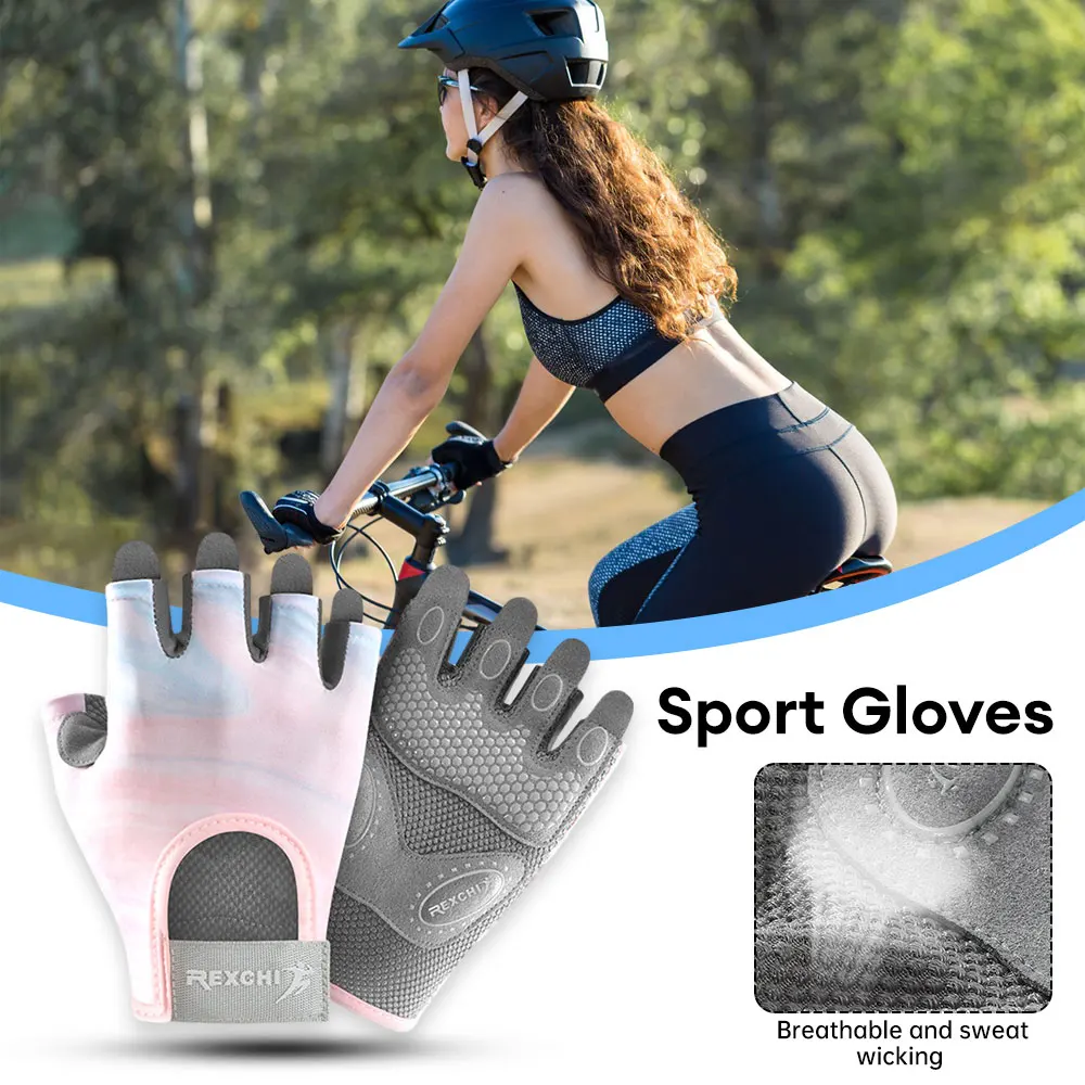 

1Pair Workout Gloves Men Women Gym Lifting Fitness Climbing Exercises Work Out Wrist Belt Shock Absorb Foam Pad Palm Crossfit