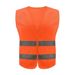 High-Visibility Reflective Safety Vest in Fluorescent Green and Orange (Orange)
