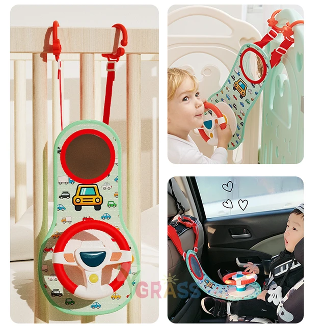 Baby Car Seat Toy Simulation Musical Steering Wheel Toy With Light Activity Seat Travel Toddler Toys For Infant Girl Boy Gifts 5