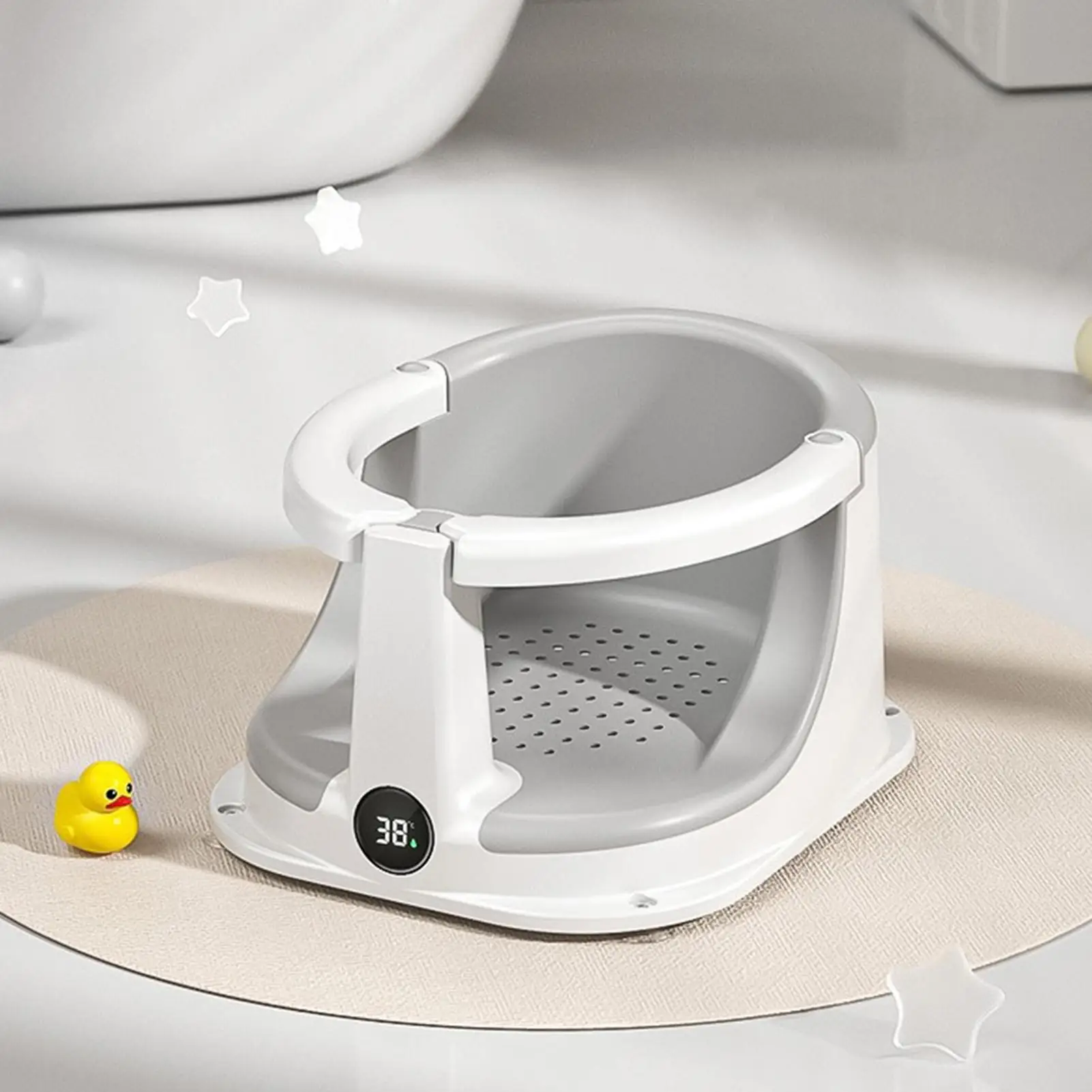 Baby Chair For Bath Baby Bath Tub Seat With Temperature Sensor Children Support Safety Protection Assistance For Home Travel