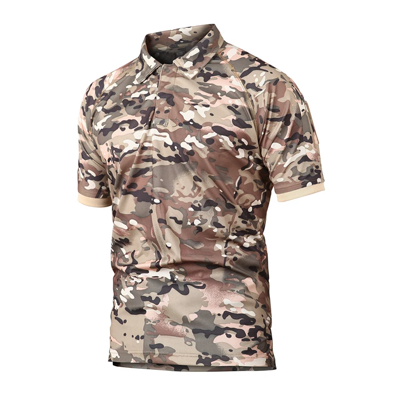 Summer Men Quick Dry Tactical T Shirt Outdoor Camouflage Short Sleeve