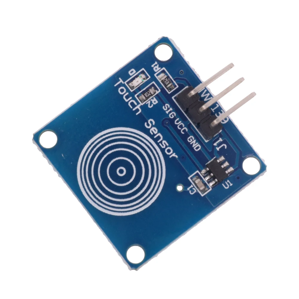 Фото Сенсорный модуль TTP223 для Arduino, 1-канальный сенсорный емкостный сенсорный переключатель для Arduino, стартовый комплект «сделай сам», синий №3