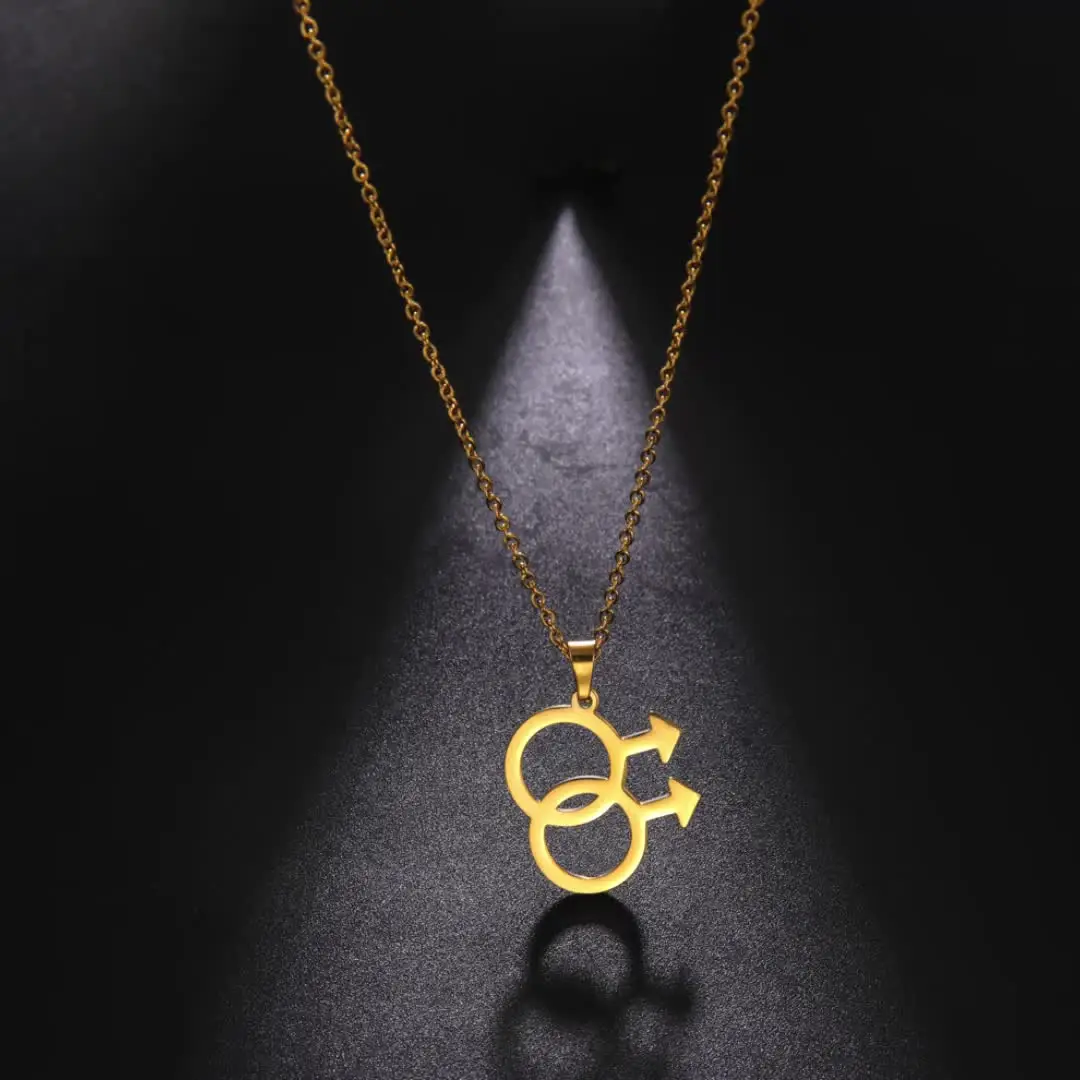 Collana LGBT Arcobaleno Pride Con Ciondolo In Acciaio Inossidabile 316L, 58 Cm, Regalo Personalizzato Per Uomo E Donna, Colore Oro, Stile Militare - 4