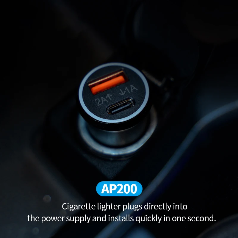 GPS Tracker AP200 20W USB Car Charge Phone Charger Fast Charging Type C QC3.0 With iPhone Find My Apple official App
