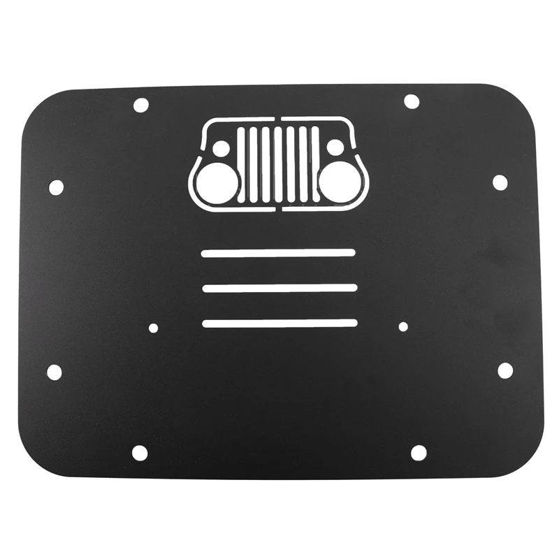 Spare Tire Carrier Delete Filler Plate Tramp Stamp Tailgate Vent-Plate Cover for 2007-2017 Jeep JK Wrangler &amp Unlimited |