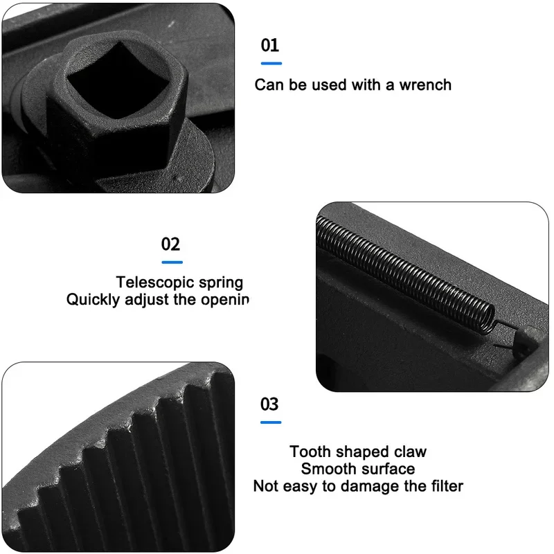 Adjustable Two-Jaw Oil Filter Wrench 4