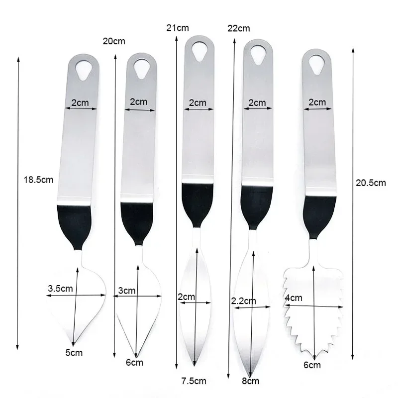 Chocolate Feather Leaves Spatula Knife Stainless Steel Scraper For Cake Chocolate Modeling Making Tool Handmade Baking Supplies
