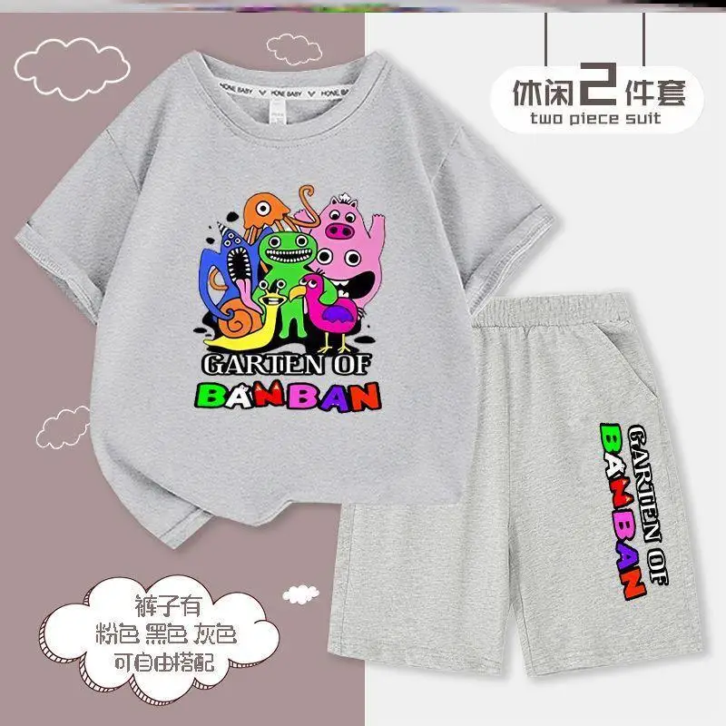 

Garten of Banban 2023 New Summer Short-sleeved Casual Pants Two-piece Set for Middle-aged and Older Children Fashion Suit