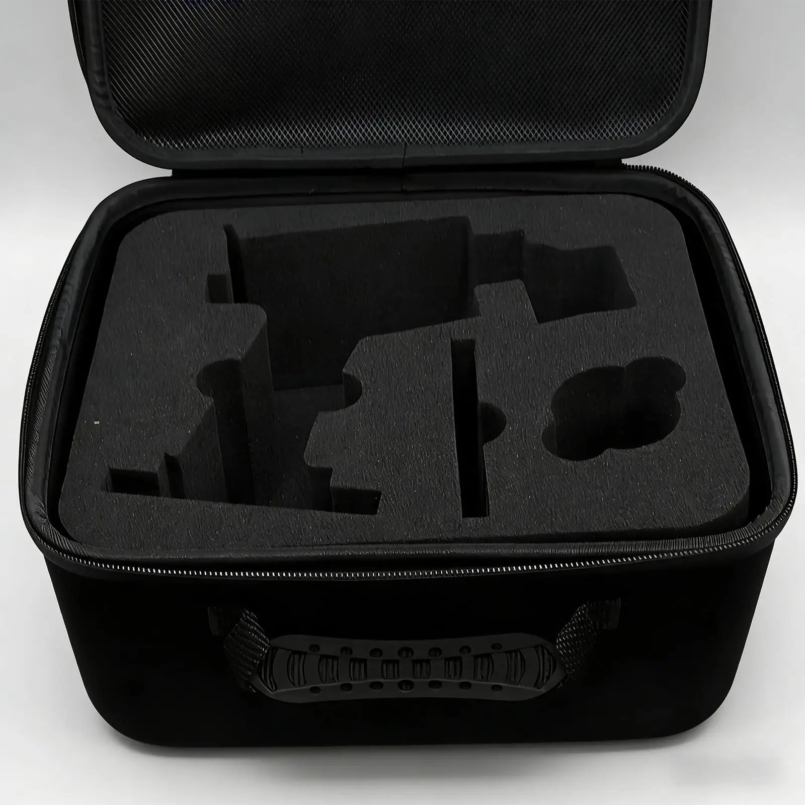 Sac de transport pour télécommande drone NB4 ouvert montrant le compartiment intérieur en mousse sur mesure