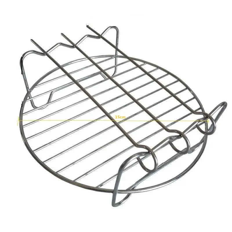 Baking Tray Skewers Air Fryer Stainless Steel Holder BBQ Rack Double Layer Grill Baking Tray Replacement Barbecue Kitchen Tools