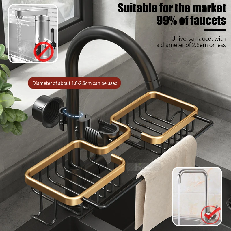 Kitchen Organiser Sink Basket Dish Cleaning Sponge Holder Soap Screening US  Ship